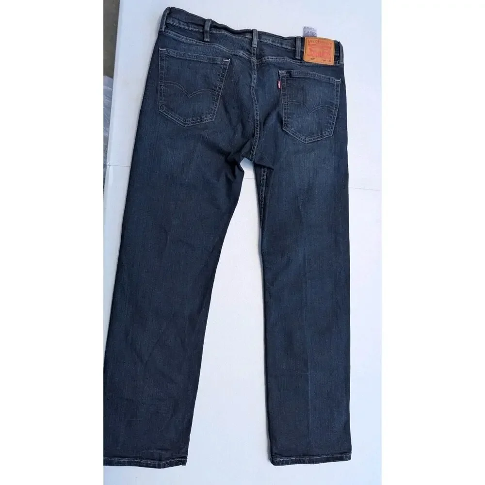 Mens Levi's 505 Regular Fit Jeans 38x32 Blue Medium Dark Wash Straight Leg